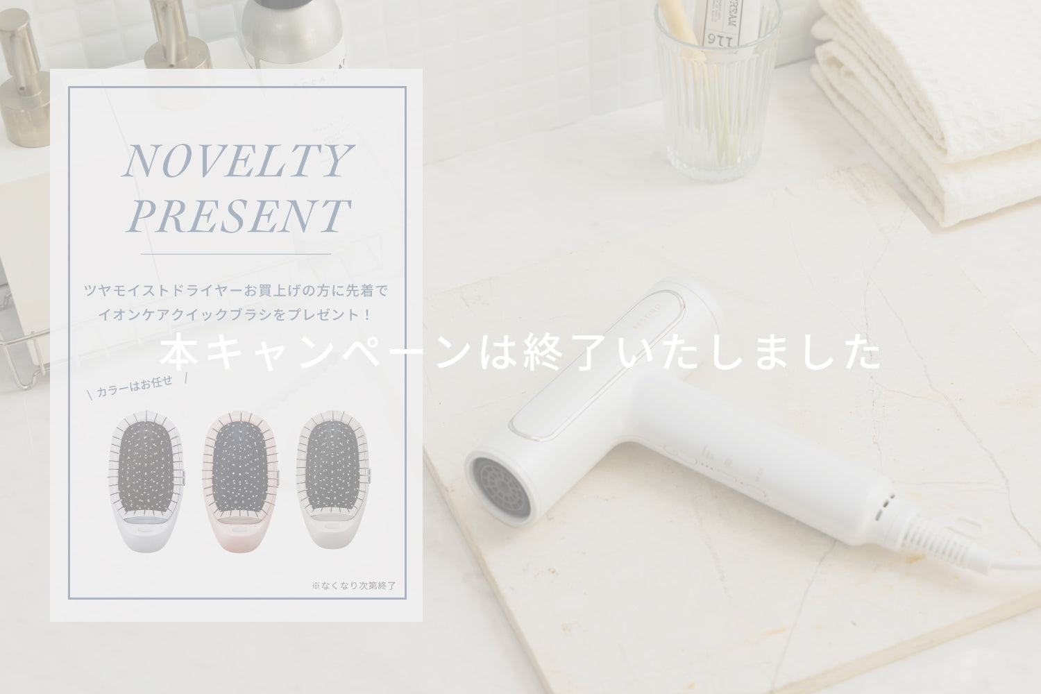 ツヤモイストドライヤー | 一緒に使えるヘアブラシをプレゼント(キャンペーン終了)