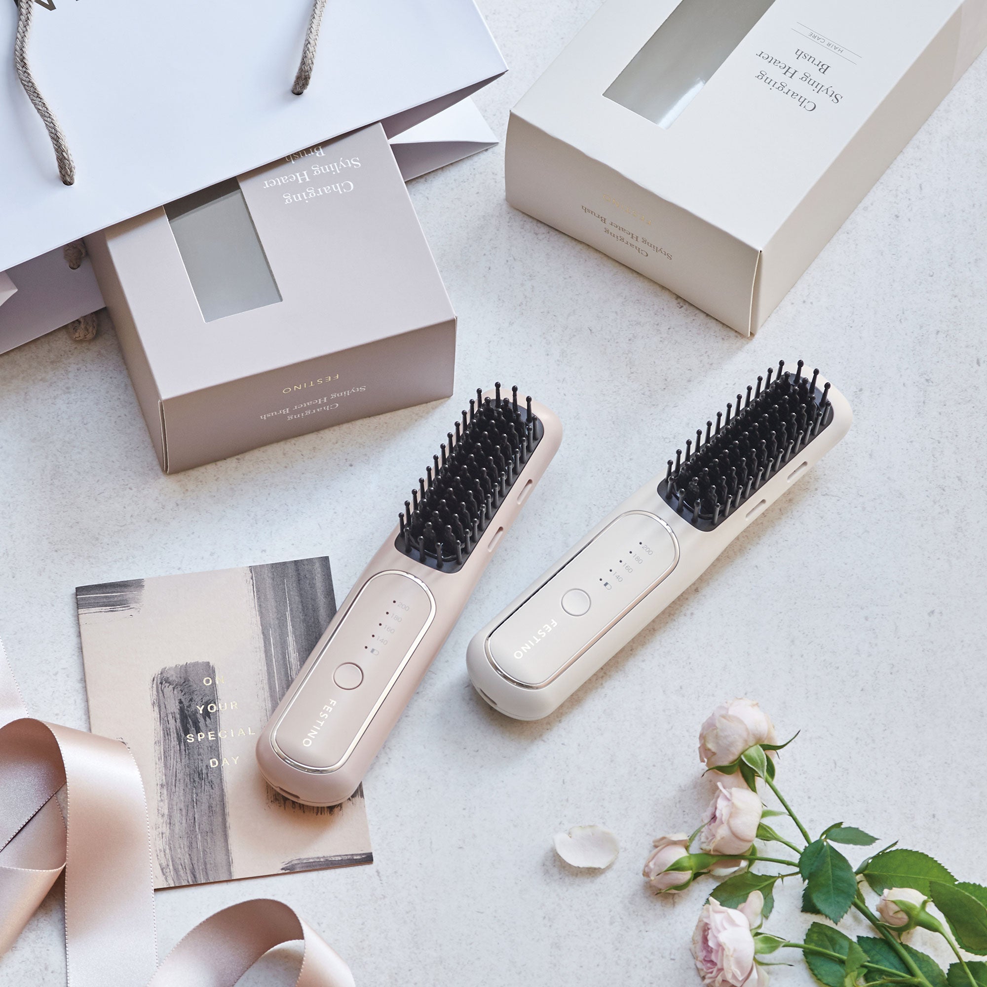 ヘアアイロン FESTINO Charging Styling Heater Brush 充電式 スタイリング ヒーターブラシ| FESTINO フェスティノ 公式